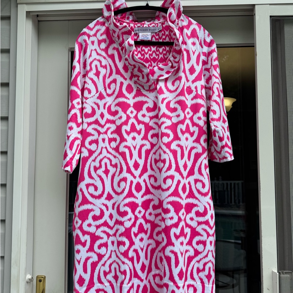 Pink and White Patterned Dress